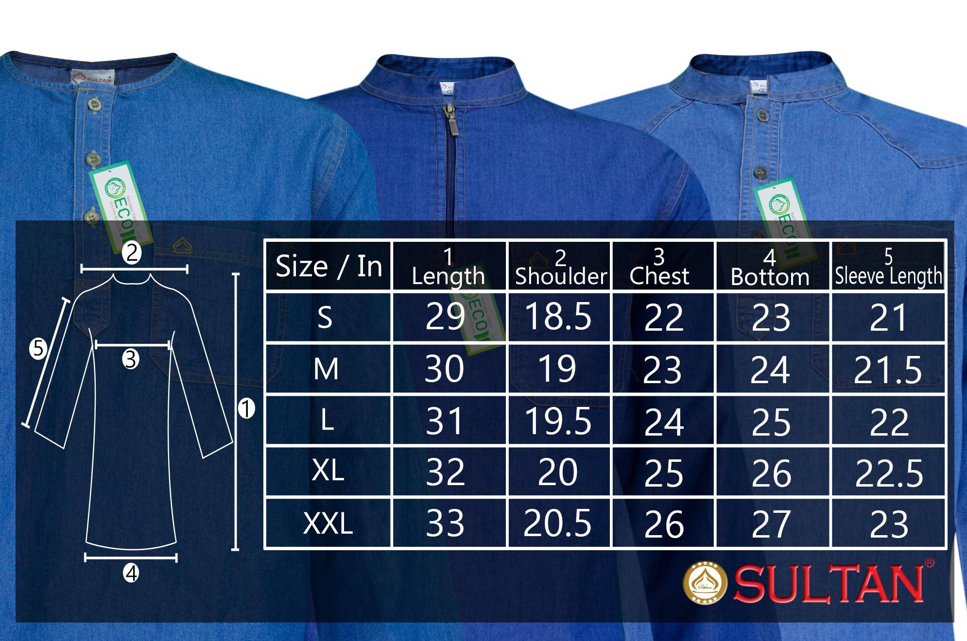 SULTAN KURTA DENIM COLLAR FULL SLEEVES