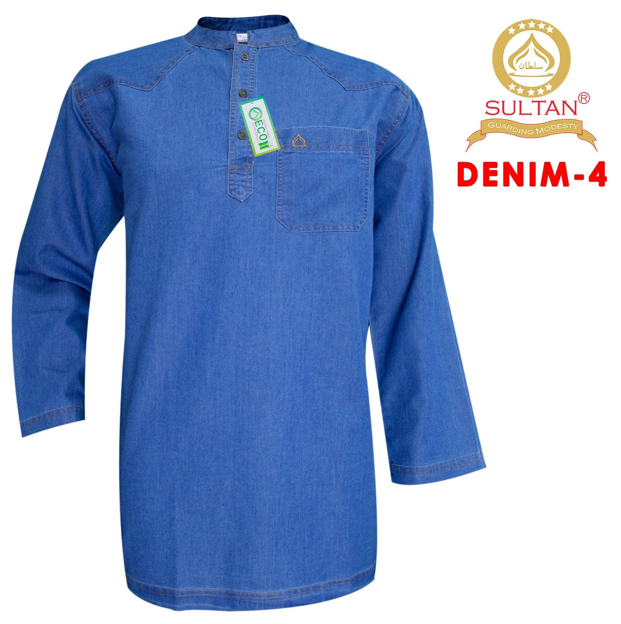 SULTAN KURTA DENIM COLLAR FULL SLEEVES